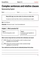Vorschau - Arbeitsblätter - Complex Sentences Basisscreening Klasse 9–10 - Deckblatt