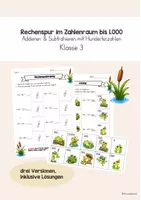 Vorschau - Arbeitsblätter - Rechenspur Frösche I ZR 1.000 I Klasse 3 I Hunderterzahlen addieren & subtrahieren - Deckblatt
