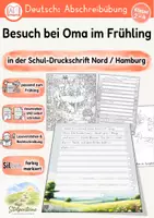 Vorschau - Unterrichtsreihen - Frühling - Abschreibübung "Besuch bei Oma" in 7 Schul - Druckschriften (D-A-CH) - Seite 1