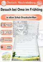 Vorschau - Unterrichtsreihen - Frühling - Abschreibübung "Besuch bei Oma" in 7 Schul - Druckschriften (D-A-CH) - Deckblatt