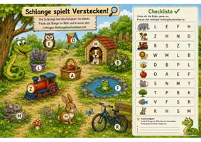 Vorschau - Arbeitsblätter - Schulanfang 1.Klasse Schlange spielt Verstecken 🐍 Anfangslaute & Buchstaben erkennen - Seite 3