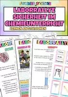 Vorschau - Stundenentwürfe - Sicherheitsbelehrung Laborrallye Chemie – Stationslernen zum sicheren Arbeiten im Chemielabor | Geräte, Gefahrensymbole & Laborregeln - Deckblatt
