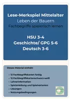 Vorschau - Stationenlernen - Lese Merkspiel Mittelalter Leben Bauern Fachbegriffe Klasse 3-6 - Seite 1