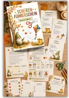 Vorschau - Mal- und Bastelvorlagen - Scherenführerschein – Herbst-Edition | Schneiden lernen in Kita, Kindergarten & Vorschule | Feinmotorik & Scherenkompetenz - Deckblatt