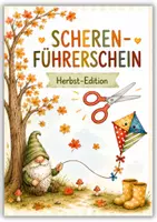 Vorschau - Mal- und Bastelvorlagen - Scherenführerschein – Herbst-Edition | Schneiden lernen in Kita, Kindergarten & Vorschule | Feinmotorik & Scherenkompetenz - Seite 1