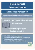 Vorschau - Arbeitsblätter - 5-Schritt-Lesemethode Mittelalter Leben Bauern differenziert Sachtext 4-6 - Seite 1