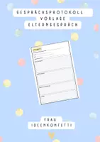 Vorschau - Lehrpläne/Lehrermaterial - Materialpaket Vorlagen Gesprächsprotokolle - Seite 1