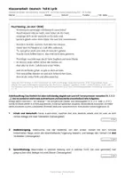 Vorschau - Arbeitsblätter - Klassenarbeit Deutsch: Fleming „An sich" – Sonett analysieren mit Lösungen | Klasse 9/10 RS BW - Seite 1