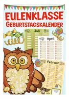 Vorschau - Mal- und Bastelvorlagen - Geburtstagskalender Eulenklasse - Deckblatt