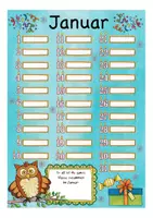 Vorschau - Mal- und Bastelvorlagen - Geburtstagskalender Eulenklasse - Seite 2