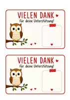Vorschau - Mal- und Bastelvorlagen - Danke für deine Unterstützung – Klassentier Eule - Seite 3