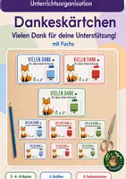 Vorschau - Bildkarten - Danke für deine Unterstützung – Klassentier Fuchs - Deckblatt