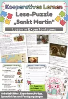 Vorschau - Arbeitsblätter - Sankt Martin – Kooperatives Lesepuzzle / Gruppenpuzzle für Klasse 3–4 - Deckblatt