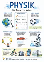 Vorschau - Arbeitsblätter - Lernplakat + Arbeitsblätter zum Thema "Physik" + Lösung & MP3 + Mindmap + Infografik - Deckblatt