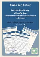 Vorschau - Unterrichtsreihen - Finde den Fehler! Rechtschreibung Verlängern (d/t, g/k, b/p) 3 fach differenziert Klasse 3–6 - Deckblatt