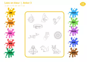 Voorbeeld - 🌈 Lees en kleur – Veilig leren lezen (zoem) | Anker start t/m 8 - Pagina 3