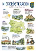 Vorschau - Arbeitsblätter - Lernposter + AB mit Fragen zum Thema "Niederösterreich" + Lösungsblatt + Infografik - Deckblatt