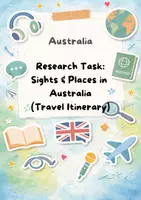 Vorschau - Arbeitsblätter - Australia: Map - sights and places (travel itinerary) - Deckblatt