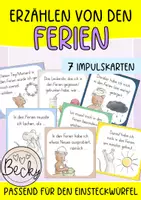 Vorschau - Anderer Materialtyp - Erzählen von den Ferien (7 Erzählimpulskarten, z.B. für Würfel) - Deckblatt