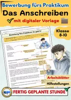 Vorschau - Arbeitsblätter - Bewerbungsanschreiben Praktikum Bewerbung Klasse 8 9 10 - Deckblatt