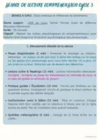 Aperçu - Feuilles d'exercices - SEANCE DE LECTURE COMPREHENSION CYCLE 3 PERIODE 1 - Page 1