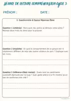 Aperçu - Feuilles d'exercices - SEANCE DE LECTURE COMPREHENSION CYCLE 3 PERIODE 1 - Page 3