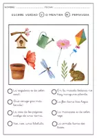 Vista previa - Hojas de trabajo - COMPRENSIÓN LECTORA FRASE SIMPLE PRIMAVERA - página 1