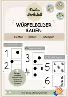 Vorschau - Arbeitsblätter - Würfelbilder bauen bis 6 – Kletten, Kleben und Stempeln - Deckblatt