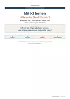 Vorschau - Merkblätter - Mit KI lernen – Hilfe oder Denk-Ersatz? | KI sinnvoll nutzen | Klasse 7–10 - Deckblatt
