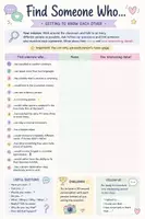 Vorschau - Arbeitsblätter - Englisch worksheet Find someone who Getting to know each other - Deckblatt