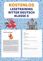 Vorschau - Arbeitsblätter - Kostenlos: Lesetraining Ritter – Leseverständnis Klasse 4 - Deckblatt