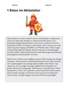 Vorschau - Arbeitsblätter - Kostenlos: Lesetraining Ritter – Leseverständnis Klasse 4 - Seite 1