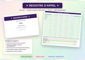 Aperçu - Outils du professeur - Registre d'appel 2026-2027 ZoneB - Page de couverture
