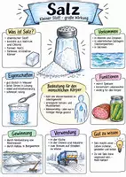 Vorschau - Arbeitsblätter - Lernplakat + AB mit Fragen zum Thema "Salz" + Lösungsblatt + Mindmap + Infografik - Seite 1