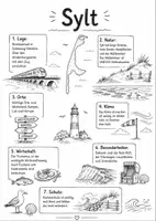 Vorschau - Arbeitsblätter - Lernposter + AB mit Fragen zum Thema "Sylt" + Lösungsblatt + Mindmap + Infografik - Deckblatt