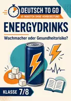 Vorschau - Stundenentwürfe - Deutsch to go: Energydrinks, Deutsch Klasse 7/8 - Deckblatt