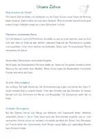 Vorschau - Stationenlernen - Lesetext Zähne - Leseverständnis trainieren - Seite 1