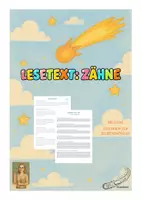 Vorschau - Stationenlernen - Lesetext Zähne - Leseverständnis trainieren - Deckblatt