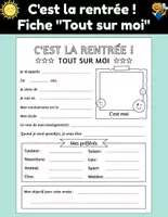 Aperçu - Fiches - Tout sur moi | Activité Rentrée Scolaire - Page de couverture