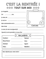 Aperçu - Fiches - Tout sur moi | Activité Rentrée Scolaire - Page 1