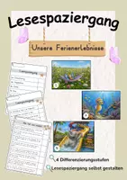 Vorschau - Arbeitsblätter - Lesespaziergang Sommer | 4-fach differenziert - Deckblatt
