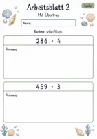 Vorschau - Arbeitsblätter - Multiplikation und Division Klasse 4 | Materialpaket | 20 PDFs mit 200 Arbeitsblättern - Seite 3