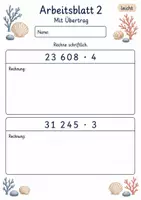 Vorschau - Arbeitsblätter - Multiplikation große Zahlen | Mathematik Klasse 4 | 10 Arbeitsblätter als PDF - Seite 2
