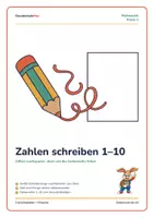 Vorschau - Stationenlernen - 🔢 Zahlen schreiben 1–10 – Ziffern üben | Mathe Klasse 1 - Deckblatt