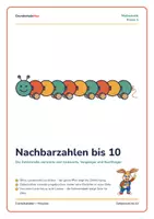 Vorschau - Arbeitsblätter - 🔢 Nachbarzahlen bis 10 – Vorgänger, Nachfolger | Klasse 1 - Deckblatt