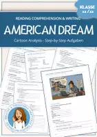 Vorschau - Arbeitsblätter - Cartoon Analysis | The American Dream: Dream vs. Reality | Step-by-Step Aufgaben mit Lösungen - Deckblatt