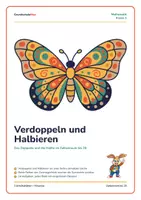 Vorschau - Stationenlernen - ✌️ Verdoppeln & Halbieren bis 20 – Mathe Klasse 1 - Deckblatt