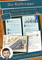 Vorschau - Arbeitsblätter - Die Rolltreppe – Lesespurgeschichte mit Rätselaufgaben (Klasse 8) - Deckblatt