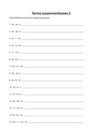 Vorschau - Arbeitsblätter - Algebra - Terme zusammenfassen (Summen) (Lernzeit 30) - Seite 2