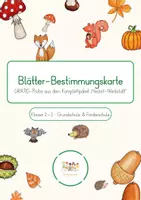 Vorschau - Fördermaterial/Inklusion - GRATIS Herbst - Blätter bestimmen (Bestimmungskarte) - Deckblatt